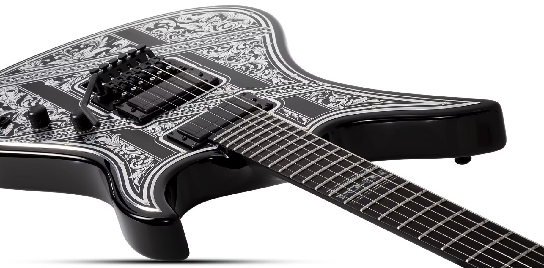 Schecter Avenger Pryzm Palladium 2h Fishman Fluence Modern Fr Eb - Gloss Black - 7-saitige E-Gitarre - Variation 2