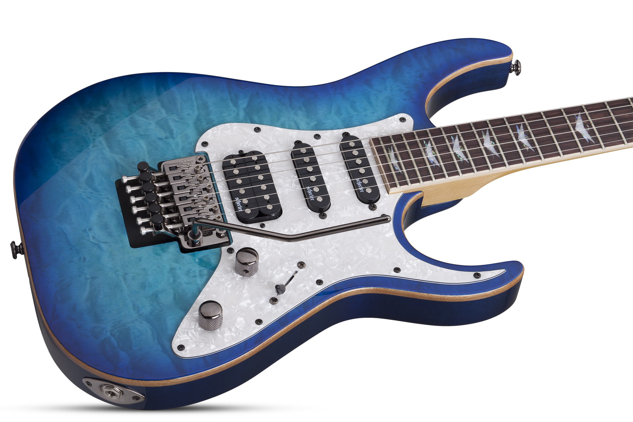 Schecter Banshee-6 Fr Extreme Hh Rw - Ocean Blue Burst - E-Gitarre in Str-Form - Variation 1