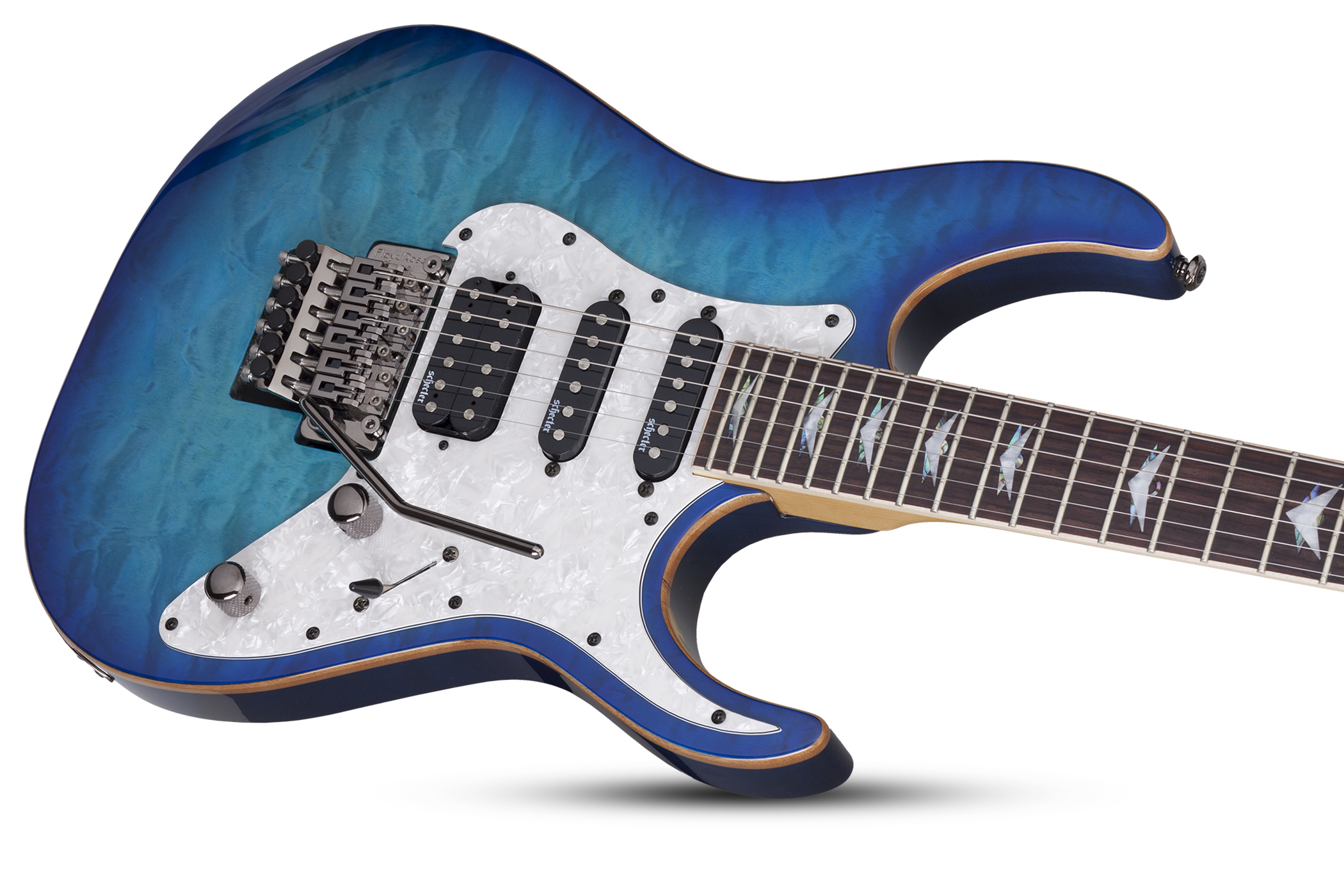 Schecter Banshee-6 Fr Extreme Hh Rw - Ocean Blue Burst - E-Gitarre in Str-Form - Variation 2