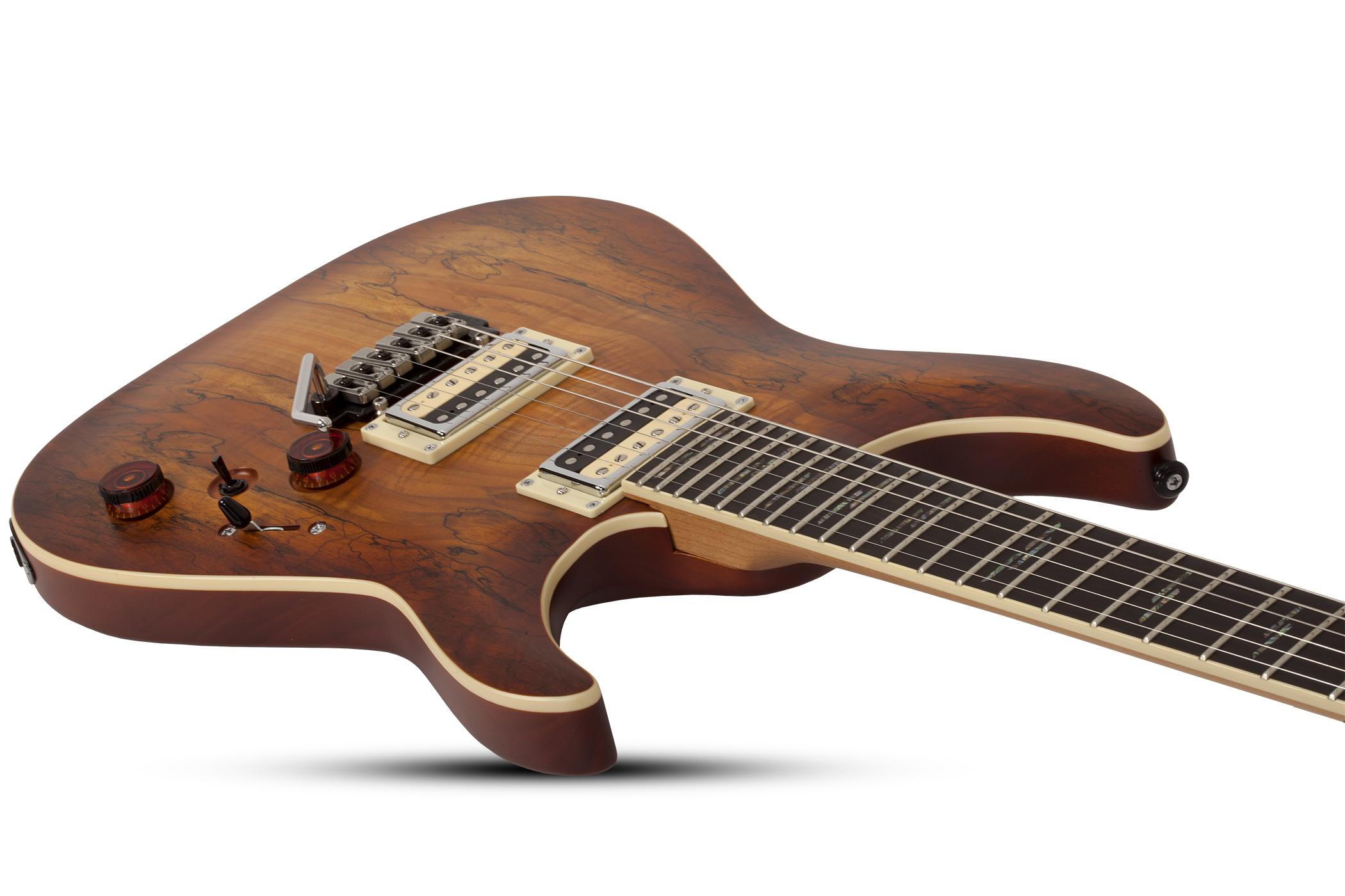 Schecter C-1 Exotic Spalted Maple 2h Trem Eb - Satin Natural Vintage Burst - E-Gitarre in Str-Form - Variation 2