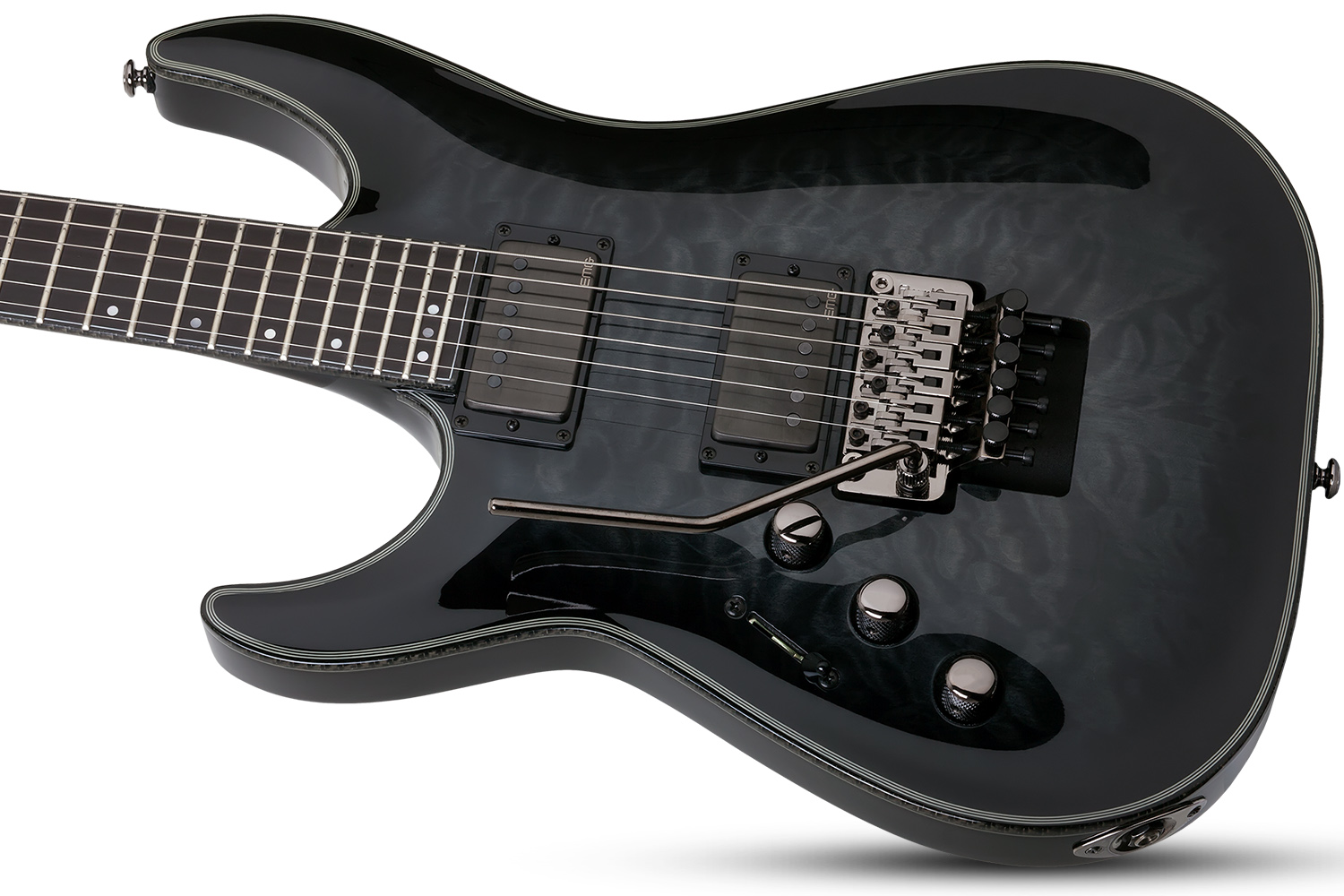 Schecter C-1 Fr Hellraiser Hybrid Lh Gaucher 2h Emg Eb - Trans. Black Burst - E-Gitarre für Linkshänder - Variation 1