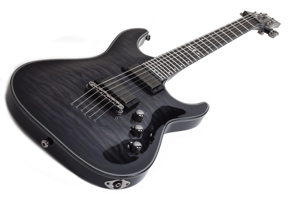 Schecter C-1 Hellraiser Hybrid 2h Emg Ht Eb - Trans. Black Burst - E-Gitarre in Str-Form - Variation 1