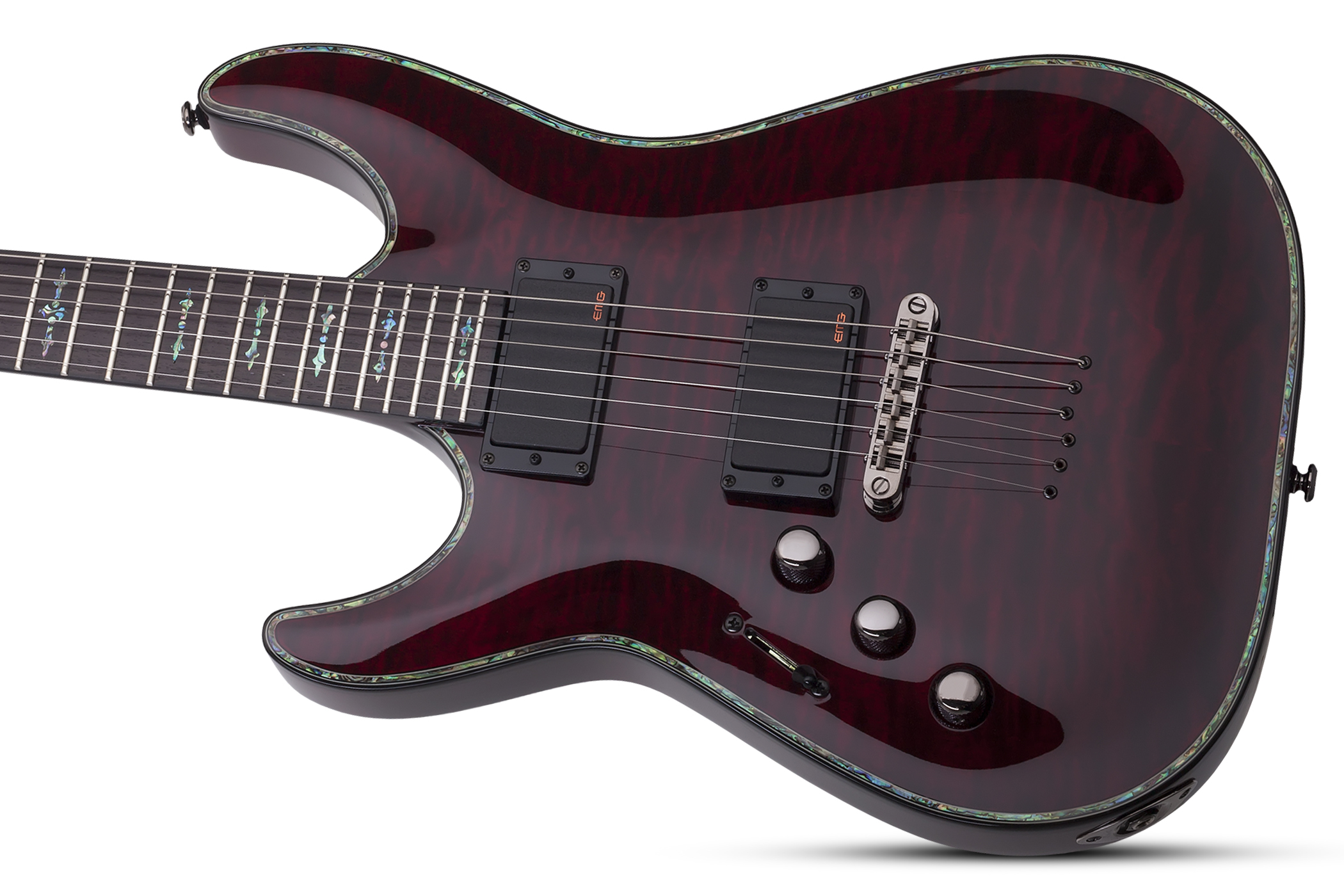 Schecter C-1 Hellraiser Lh Gaucher 2h Emg Ht Rw - Black Cherry - E-Gitarre für Linkshänder - Variation 1