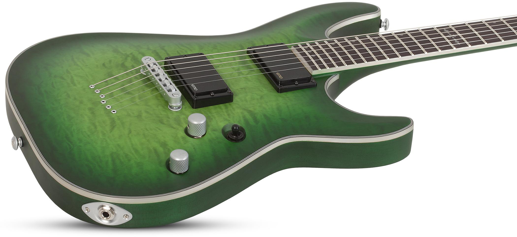 Schecter C-1 Platinum 2h Emg Ht Eb - Satin Green Burst - E-Gitarre in Str-Form - Variation 1