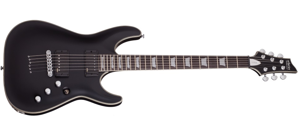 Schecter C-1 Platinum 2h Emg Ht Eb - Satin Black - E-Gitarre in Str-Form - Variation 1