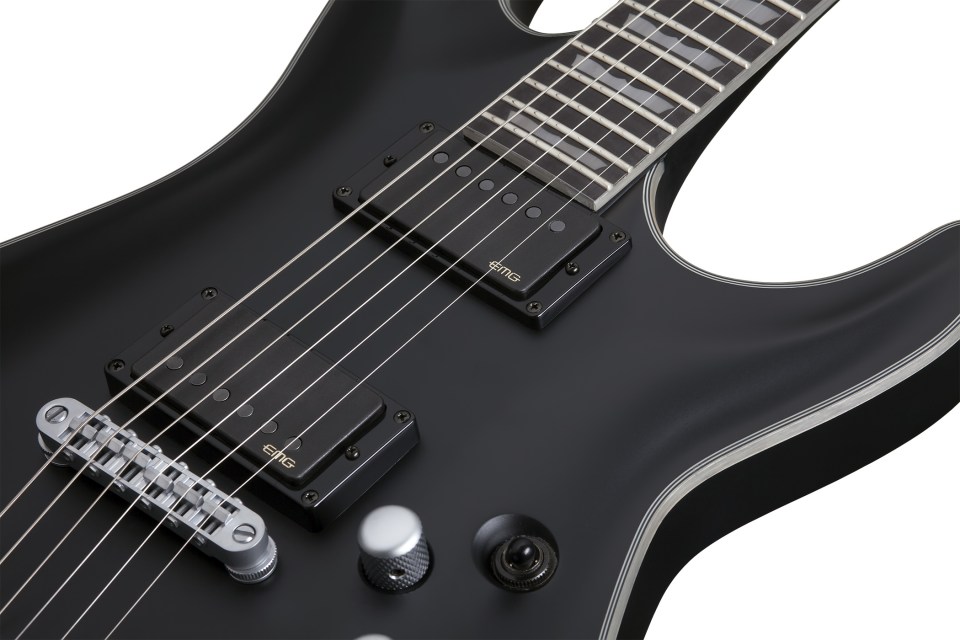 Schecter C-1 Platinum 2h Emg Ht Eb - Satin Black - E-Gitarre in Str-Form - Variation 2