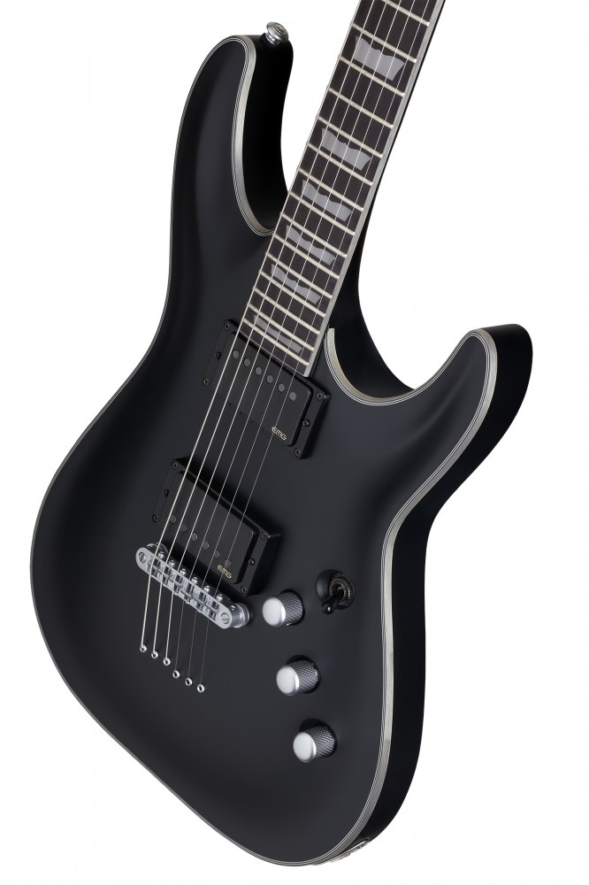 Schecter C-1 Platinum 2h Emg Ht Eb - Satin Black - E-Gitarre in Str-Form - Variation 5