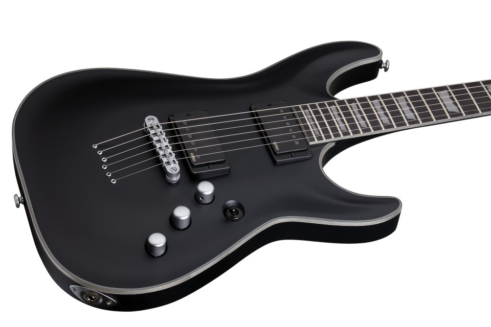 Schecter C-1 Platinum 2h Emg Ht Eb - Satin Black - E-Gitarre in Str-Form - Variation 7