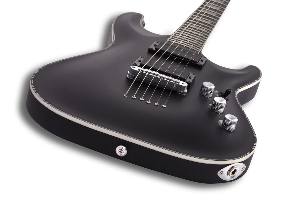 Schecter C-1 Platinum 2h Emg Ht Eb - Satin Black - E-Gitarre in Str-Form - Variation 8