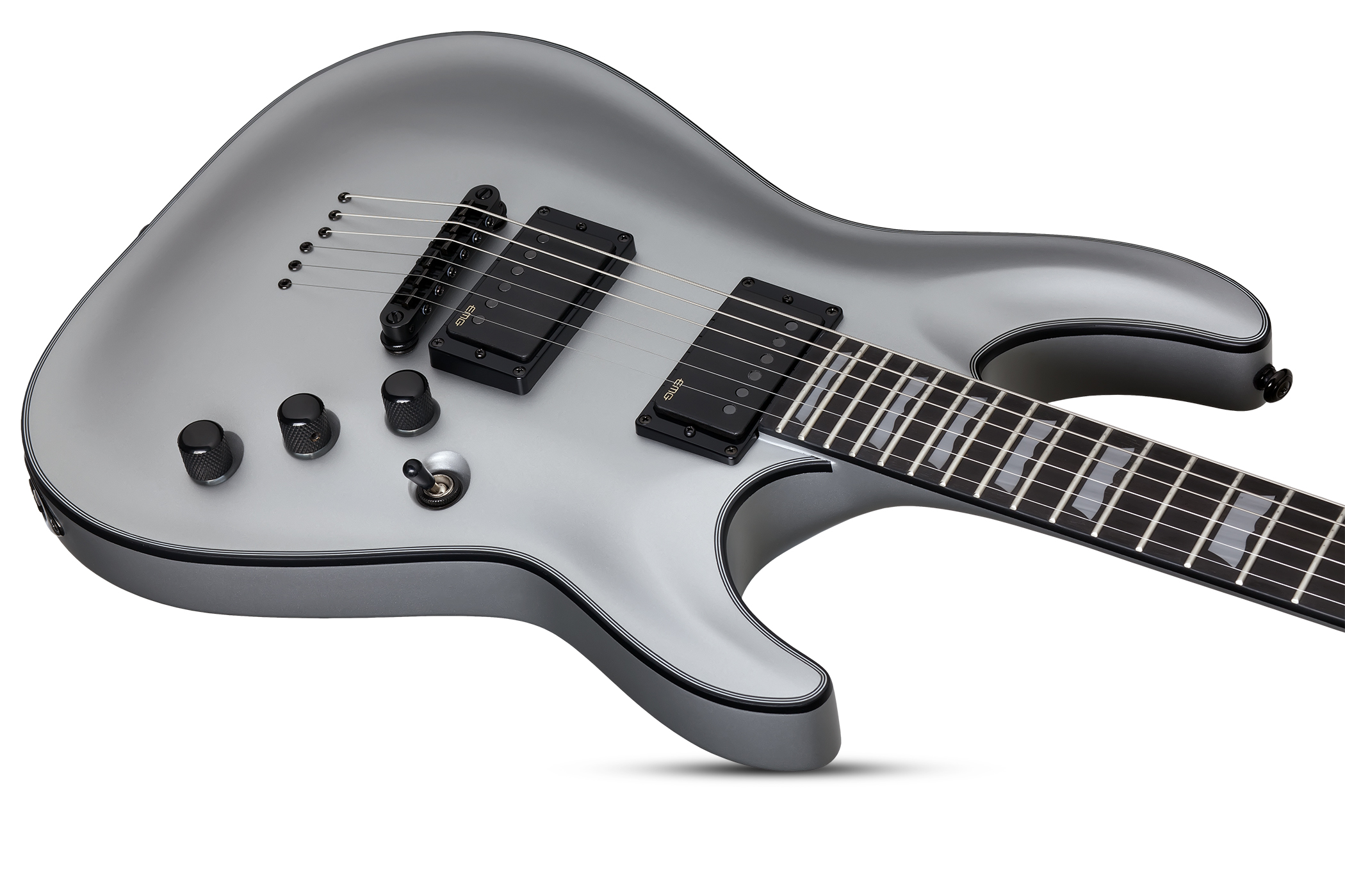 Schecter C-1 Platinum Hh Emg Ht Eb - Satin Silver - E-Gitarre in Str-Form - Variation 1