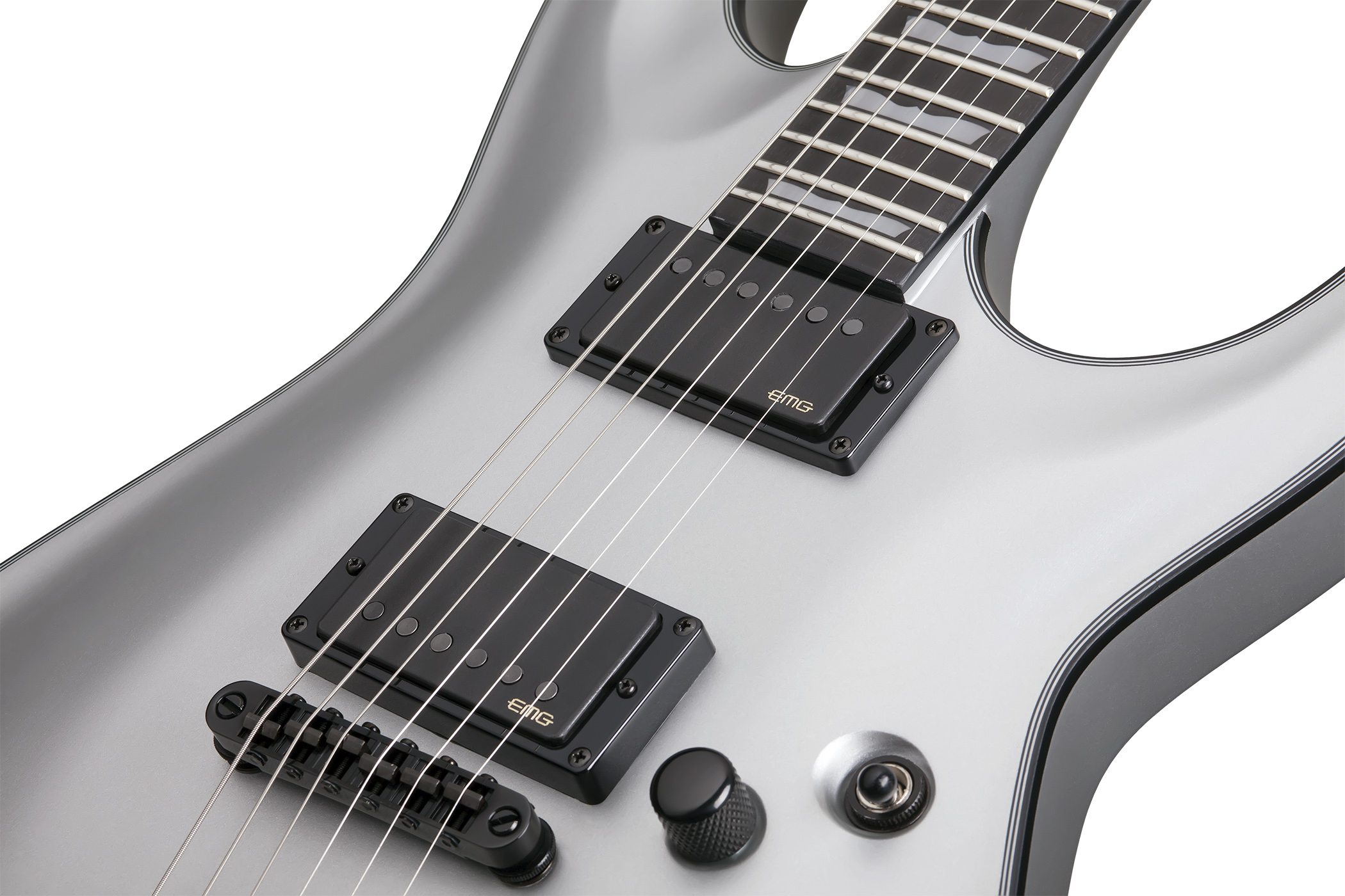 Schecter C-1 Platinum Hh Emg Ht Eb - Satin Silver - E-Gitarre in Str-Form - Variation 3