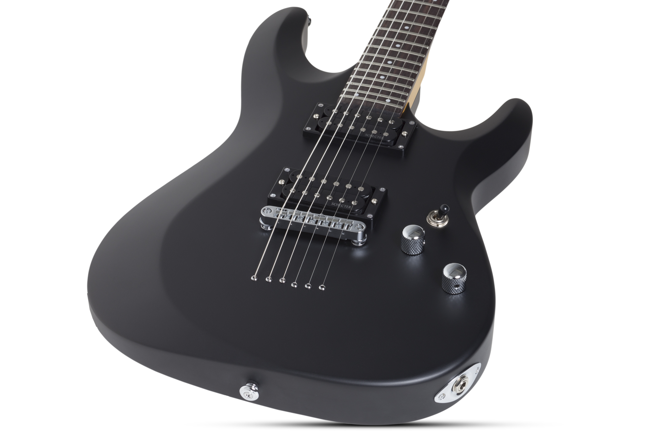 Schecter C-6 Deluxe 2h Ht Rw - Satin Black - E-Gitarre in Str-Form - Variation 1