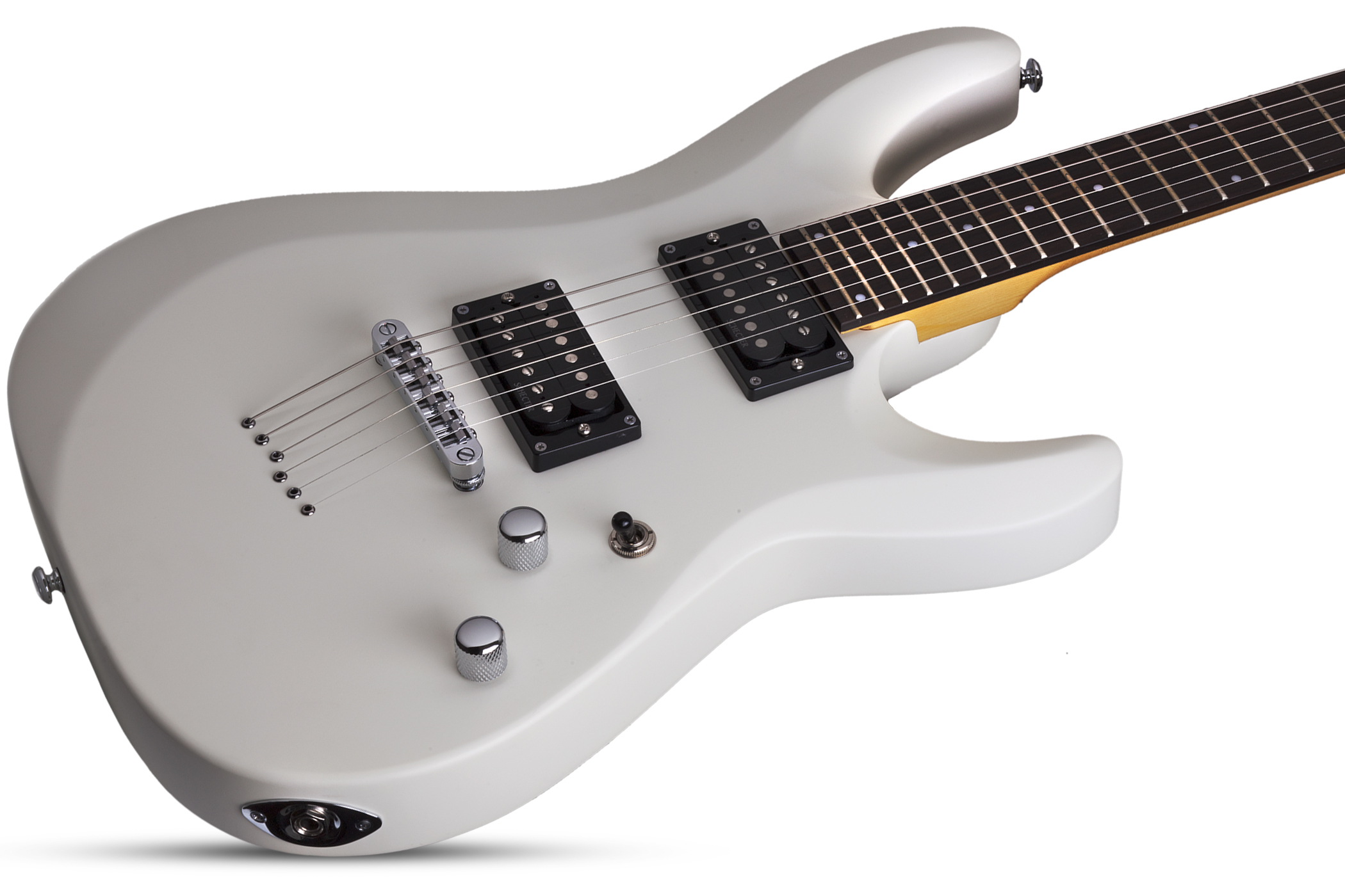 Schecter C-6 Deluxe 2h Ht Rw - Satin White - Double Cut E-Gitarre - Variation 1