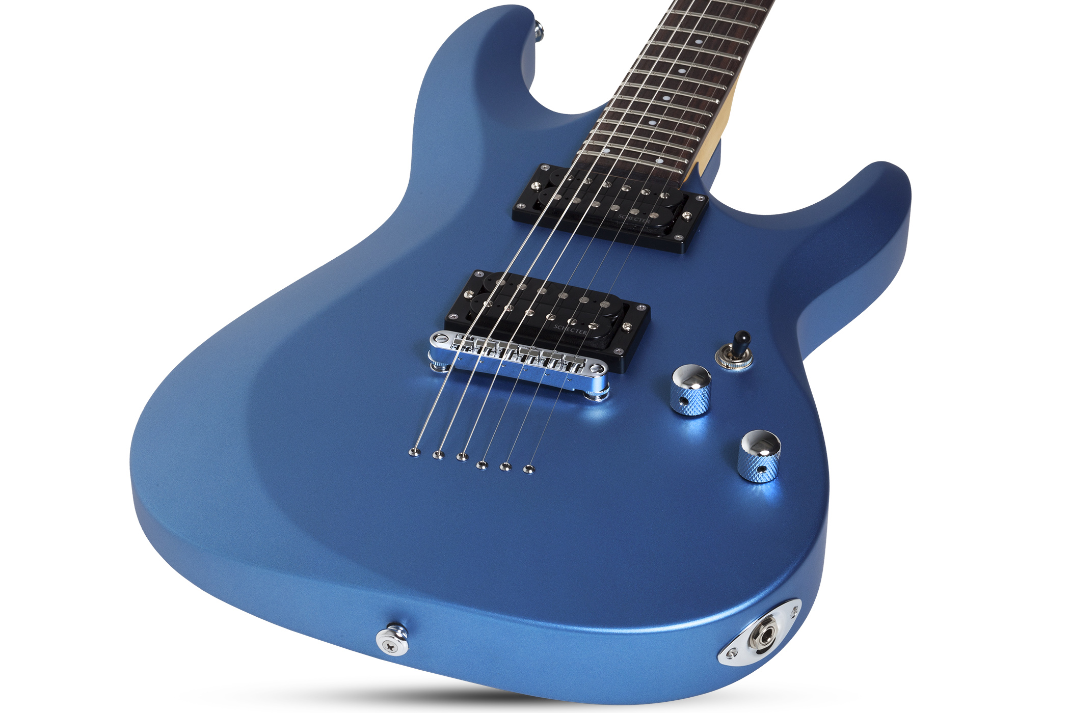 Schecter C-6 Deluxe 2h Ht Rw - Satin Metallic Light Blue - Double Cut E-Gitarre - Variation 1