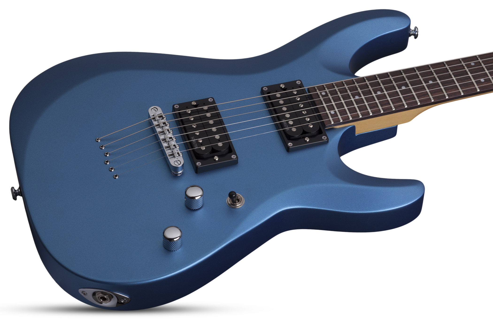 Schecter C-6 Deluxe 2h Ht Rw - Satin Metallic Light Blue - Double Cut E-Gitarre - Variation 2