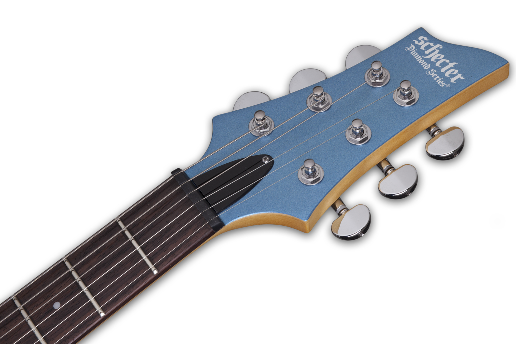 Schecter C-6 Deluxe 2h Ht Rw - Satin Metallic Light Blue - Double Cut E-Gitarre - Variation 5