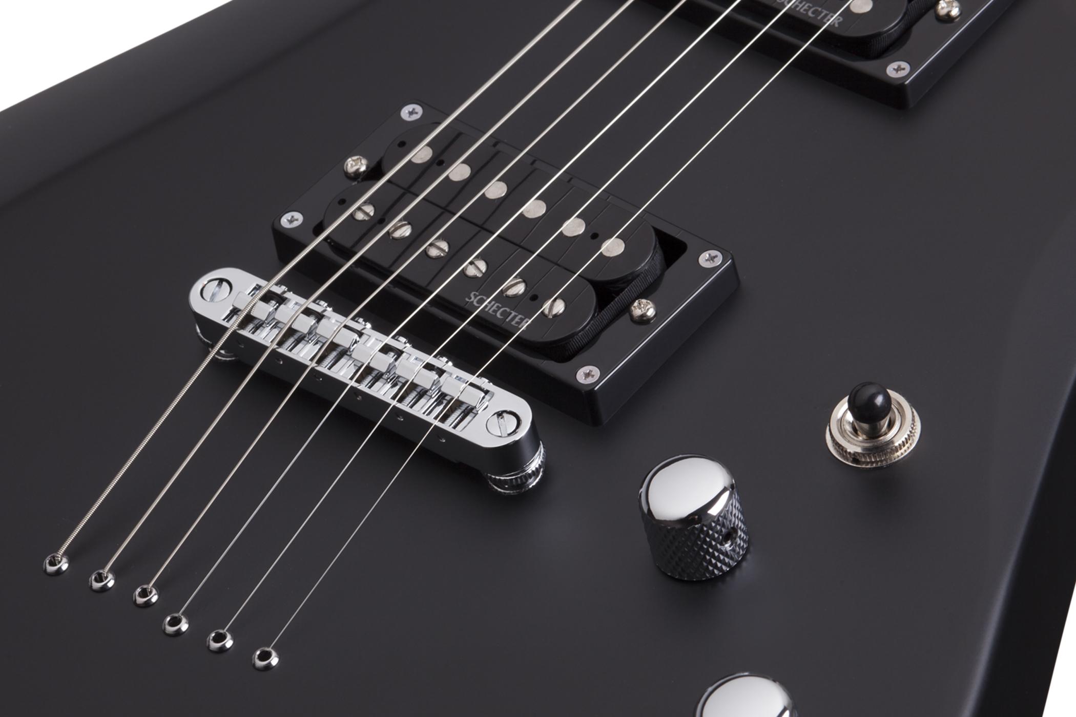 Schecter C-6 Deluxe Lh Gaucher 2h Ht Rw - Satin Black - E-Gitarre für Linkshänder - Variation 3