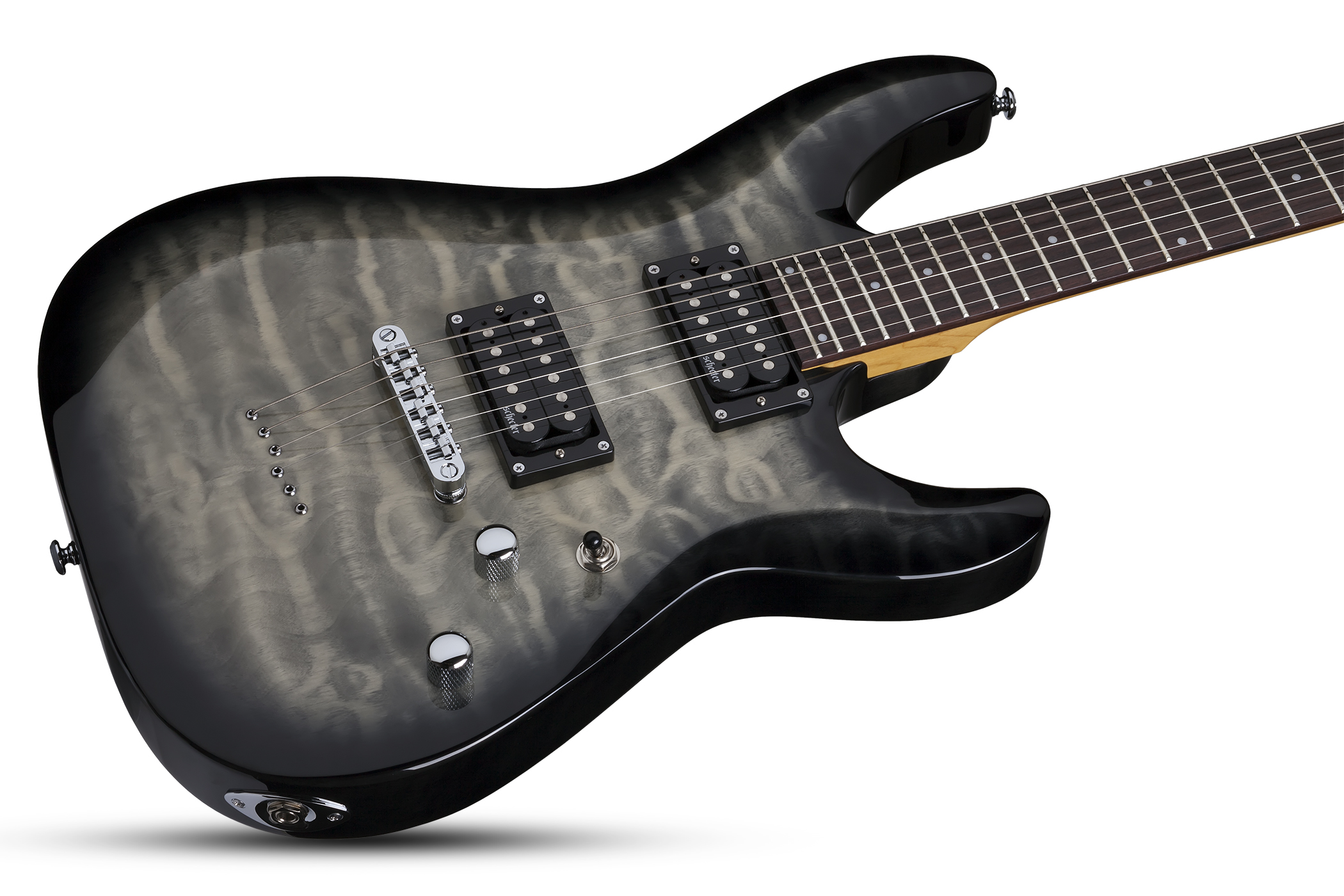Schecter C-6 Plus 2h Ht Rw - Charcoal Burst - Double Cut E-Gitarre - Variation 2