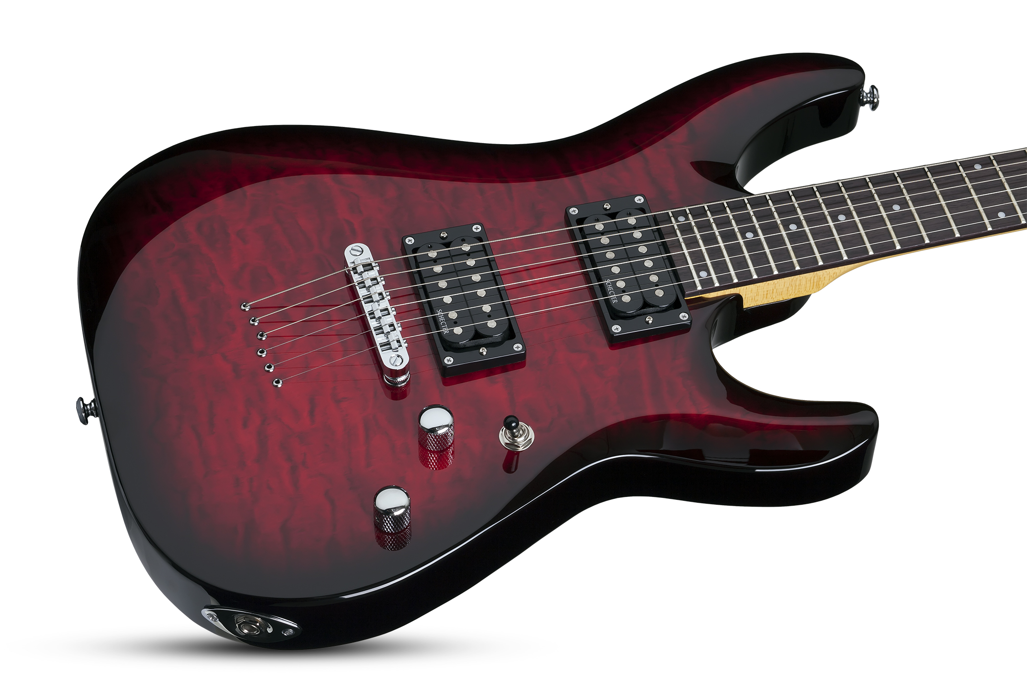 Schecter C-6 Plus 2h Ht Rw - See-thru Cherry Burst - Double Cut E-Gitarre - Variation 2