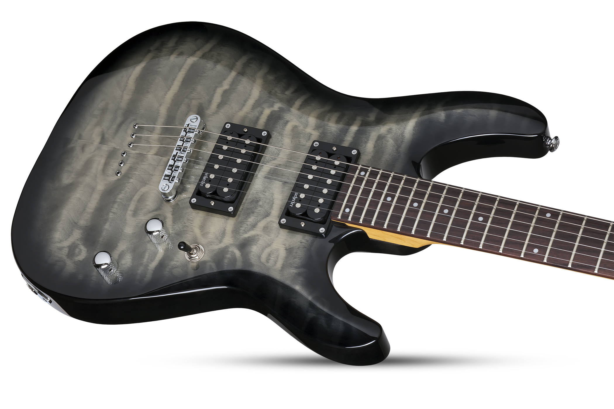 Schecter C-6 Plus 2h Ht Rw - Charcoal Burst - Double Cut E-Gitarre - Variation 3