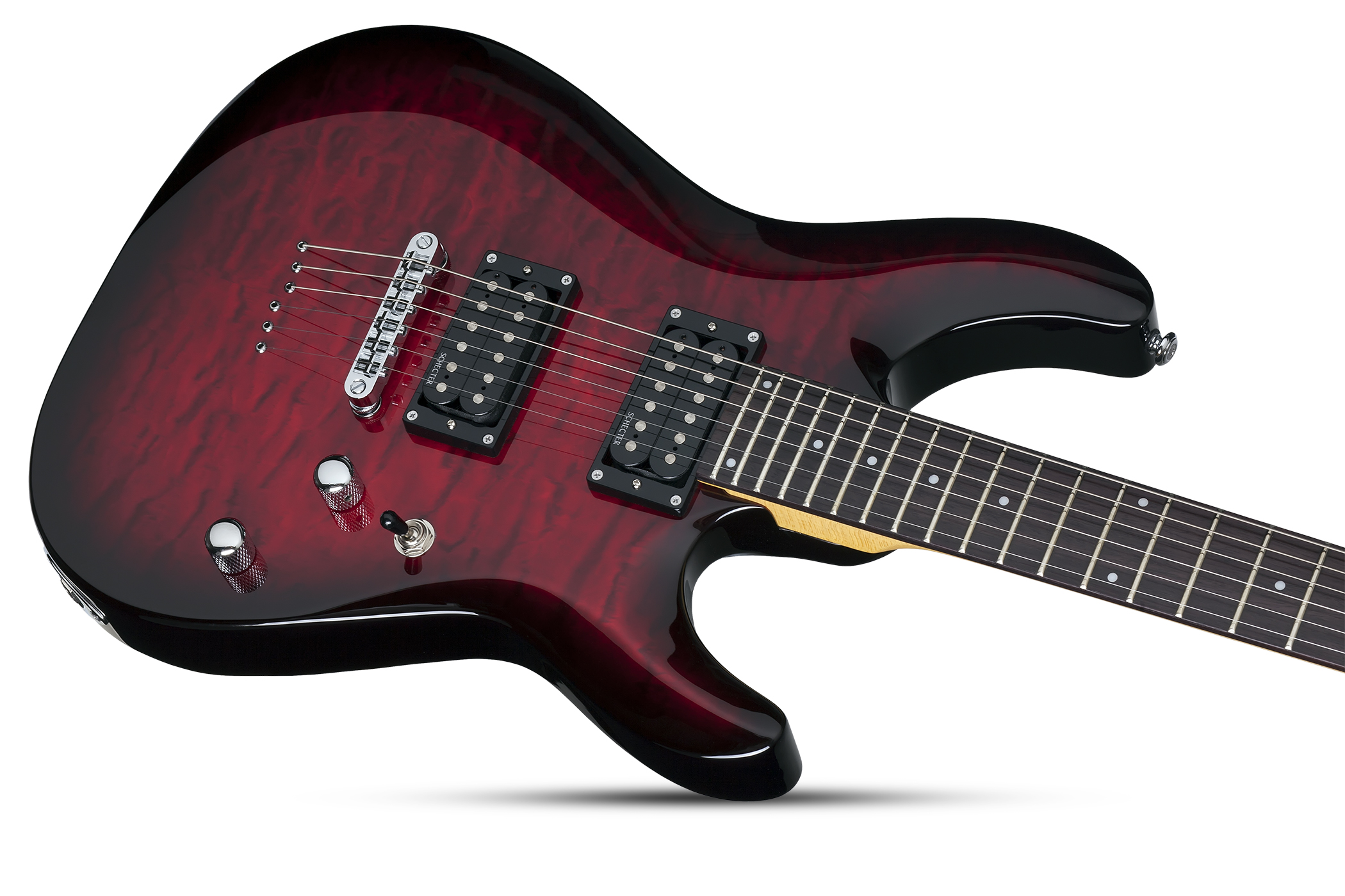 Schecter C-6 Plus 2h Ht Rw - See-thru Cherry Burst - Double Cut E-Gitarre - Variation 3