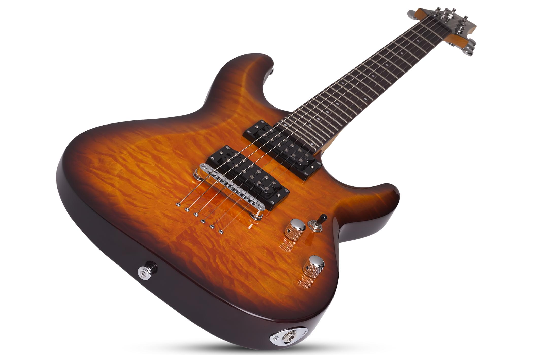 Schecter C-6 Plus 2h Ht Rw - Vintage Sunburst - Double Cut E-Gitarre - Variation 2