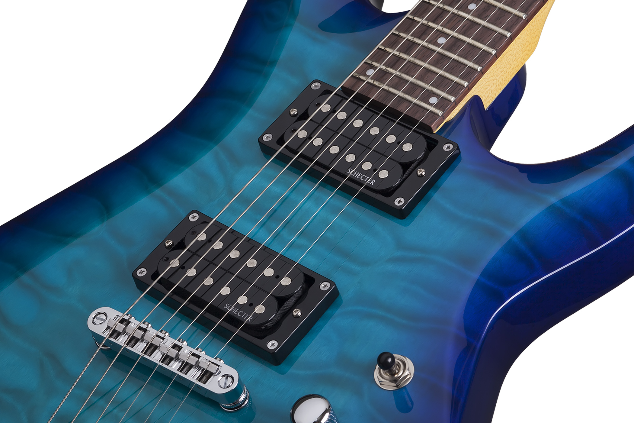 Schecter C-6 Plus 2h Ht Rw - Ocean Blue Burst - Double Cut E-Gitarre - Variation 4