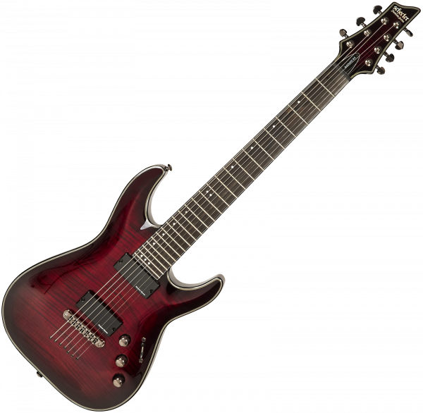Bariton e-gitarre Schecter C-7 Blackjack SLS Active - crimson red burst