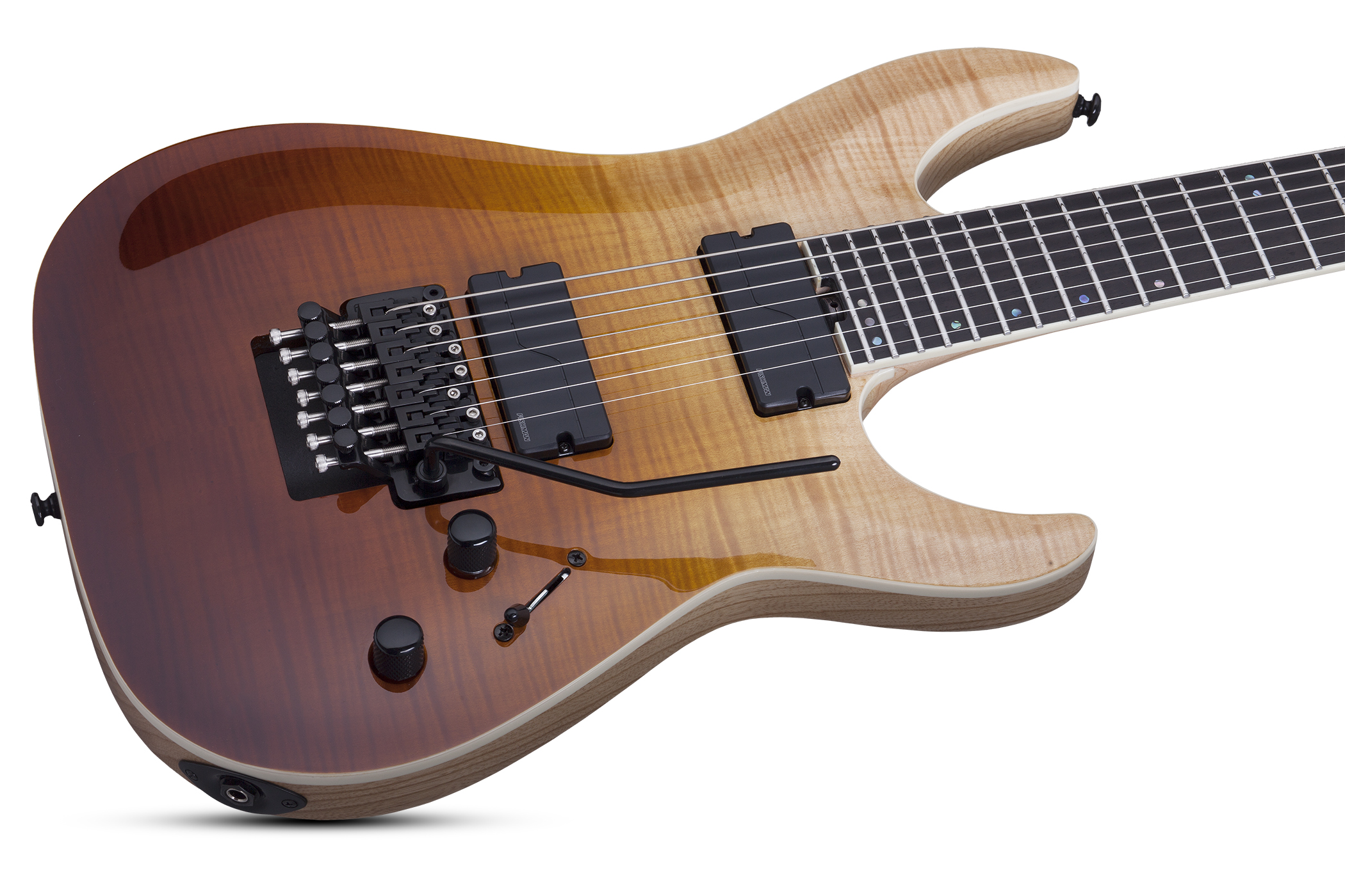 Schecter C-7 Fr Sls Elite 2h Fishman Ht Eb - Antique Fade Burst - 7-saitige E-Gitarre - Variation 1