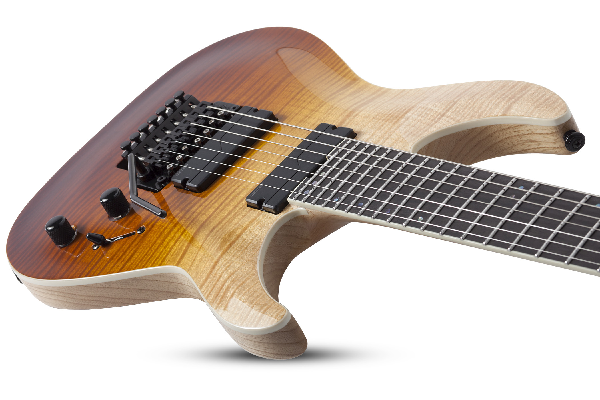 Schecter C-7 Fr Sls Elite 2h Fishman Ht Eb - Antique Fade Burst - 7-saitige E-Gitarre - Variation 2