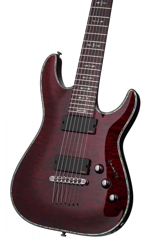 Schecter C-7 Hellraiser 7c 2h Emg Ht Rw - Black Cherry Gloss - 7-saitige E-Gitarre - Variation 3