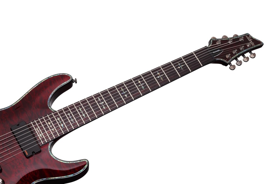 Schecter C-7 Hellraiser 7c 2h Emg Ht Rw - Black Cherry Gloss - 7-saitige E-Gitarre - Variation 4