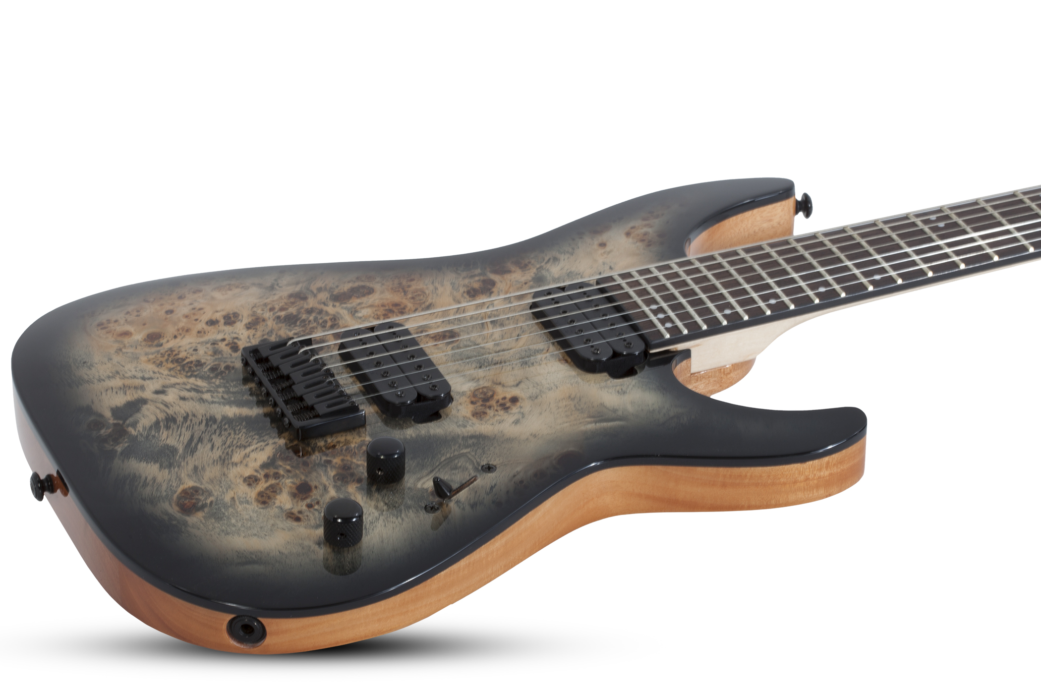 Schecter C-7 Pro 7c 2h Ht Wen - Charcoal Burst - 7-saitige E-Gitarre - Variation 1