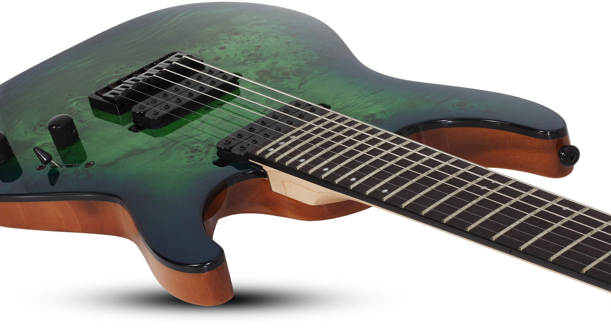 Schecter C-7 Pro 7c 2h Ht Wen - Aqua Burst - 7-saitige E-Gitarre - Variation 2