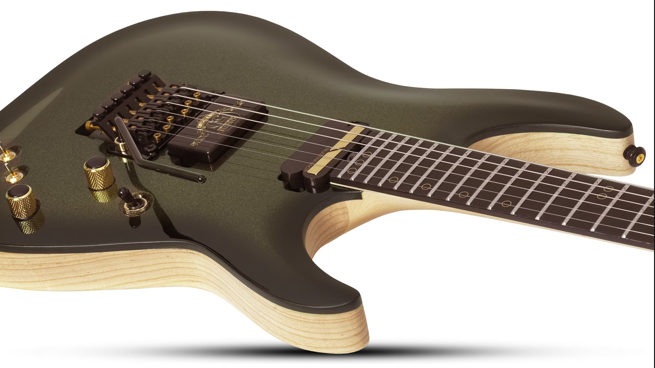 Schecter C1 Fr-s 50th Ann. Lh 2h Sustainiac Eb - 50th Gold Burst - E-Gitarre aus Metall - Variation 3