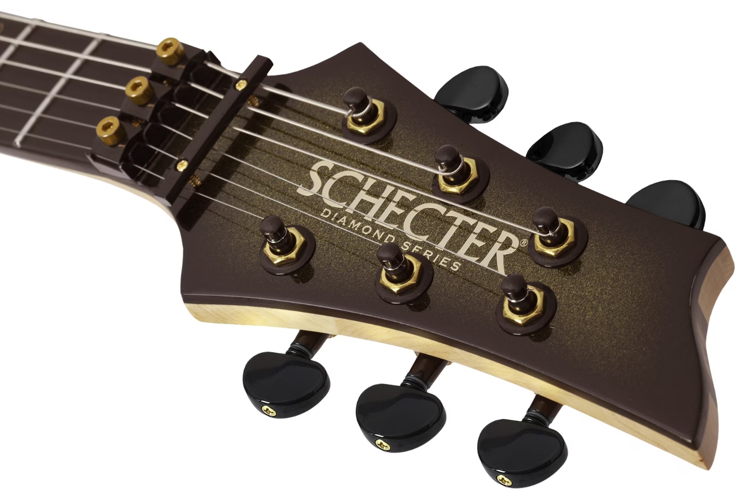 Schecter C1 Fr-s 50th Ann. Lh 2h Sustainiac Eb - 50th Gold Burst - E-Gitarre aus Metall - Variation 7