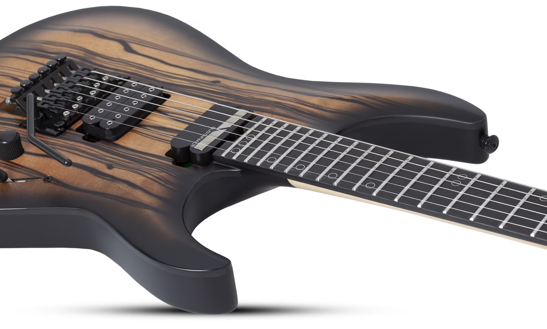 Schecter C1 Fr-s Pale Moon 2h Sustainac Fr Ric - Natural Satin Black Burst - E-Gitarre in Str-Form - Variation 2