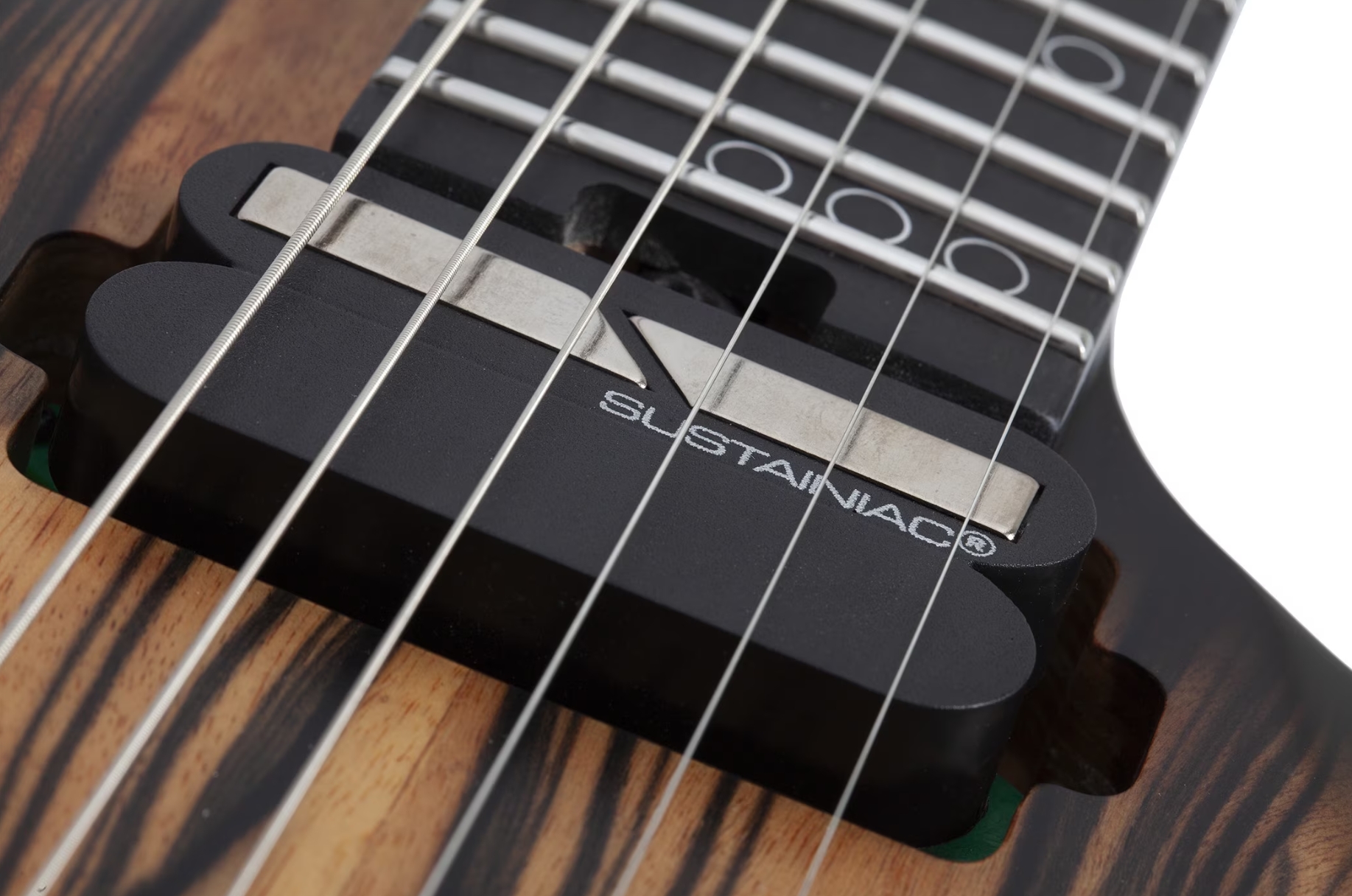 Schecter C1 Fr-s Pale Moon 2h Sustainac Fr Ric - Natural Satin Black Burst - E-Gitarre in Str-Form - Variation 3