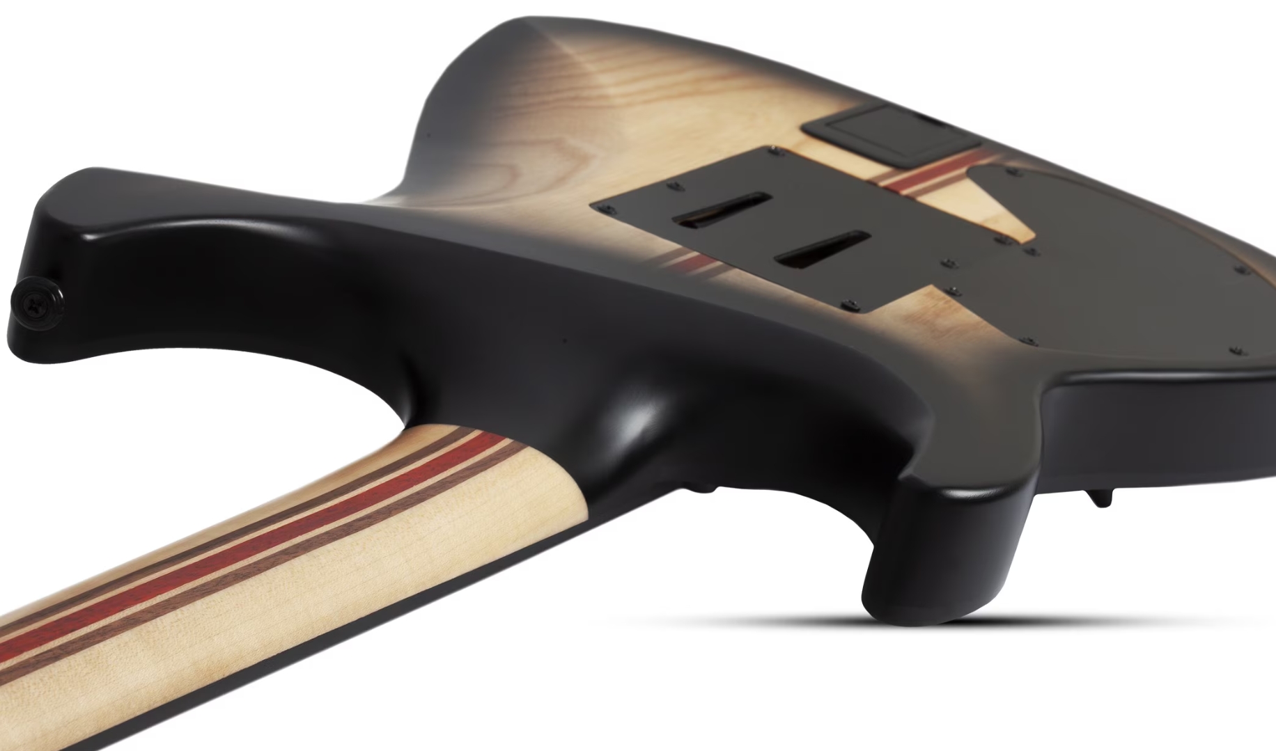 Schecter C1 Fr-s Pale Moon 2h Sustainac Fr Ric - Natural Satin Black Burst - E-Gitarre in Str-Form - Variation 5