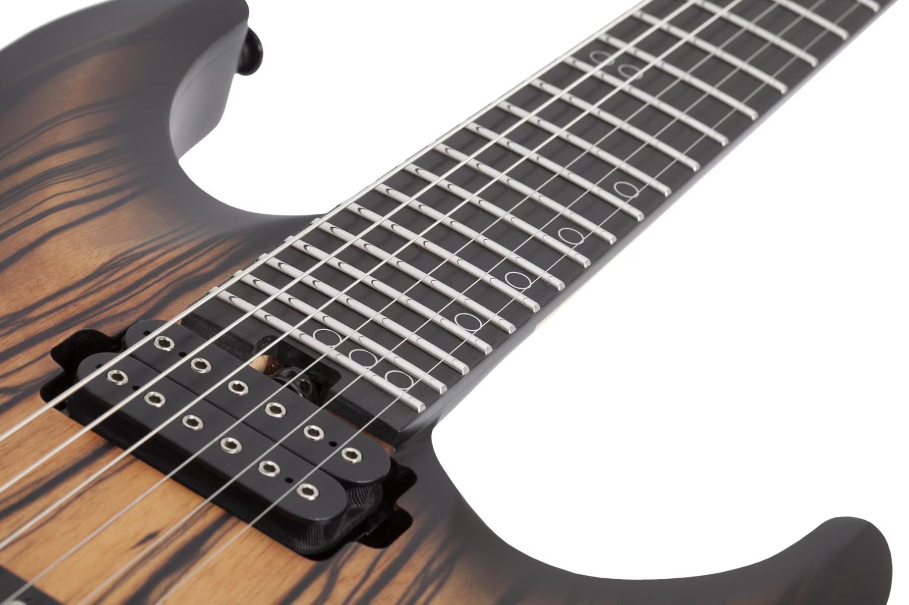Schecter C1 Pale Moon 2h Ht Ric - Natural Satin Black Burst - E-Gitarre in Str-Form - Variation 3