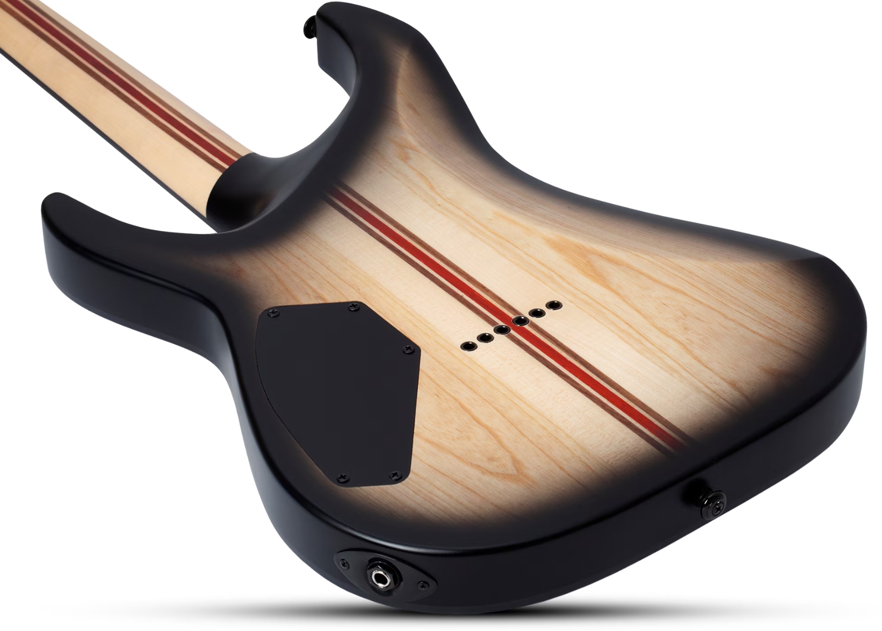 Schecter C1 Pale Moon 2h Ht Ric - Natural Satin Black Burst - E-Gitarre in Str-Form - Variation 5