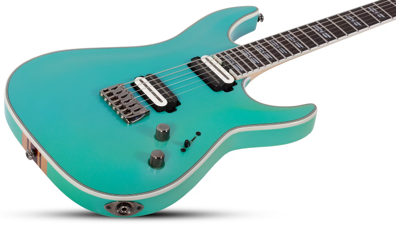 Schecter C1 Sls Hollywood 2h Fishman Fluence Modern Ht Eb - Glacier - E-Gitarre aus Metall - Variation 1