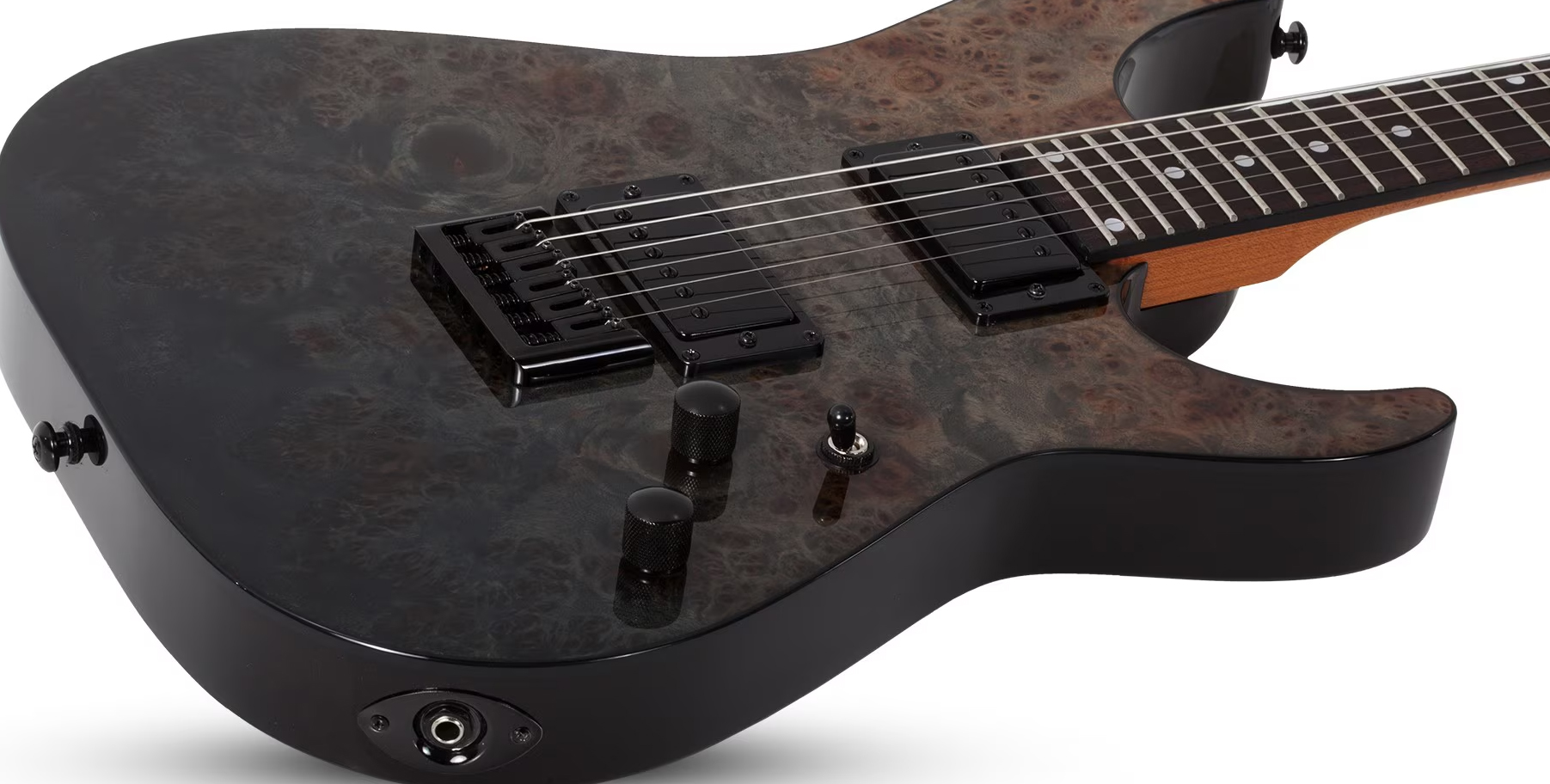 Schecter C1 Standard 2h Ht Rw - Black Fade Burst Burl - E-Gitarre in Str-Form - Variation 1