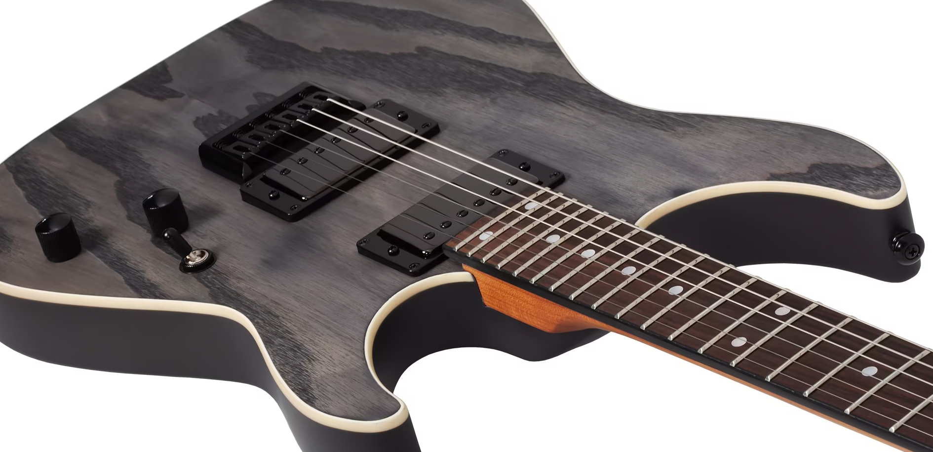 Schecter C1 Standard 2h Ht Rw - Charcoal Satin - E-Gitarre in Str-Form - Variation 2