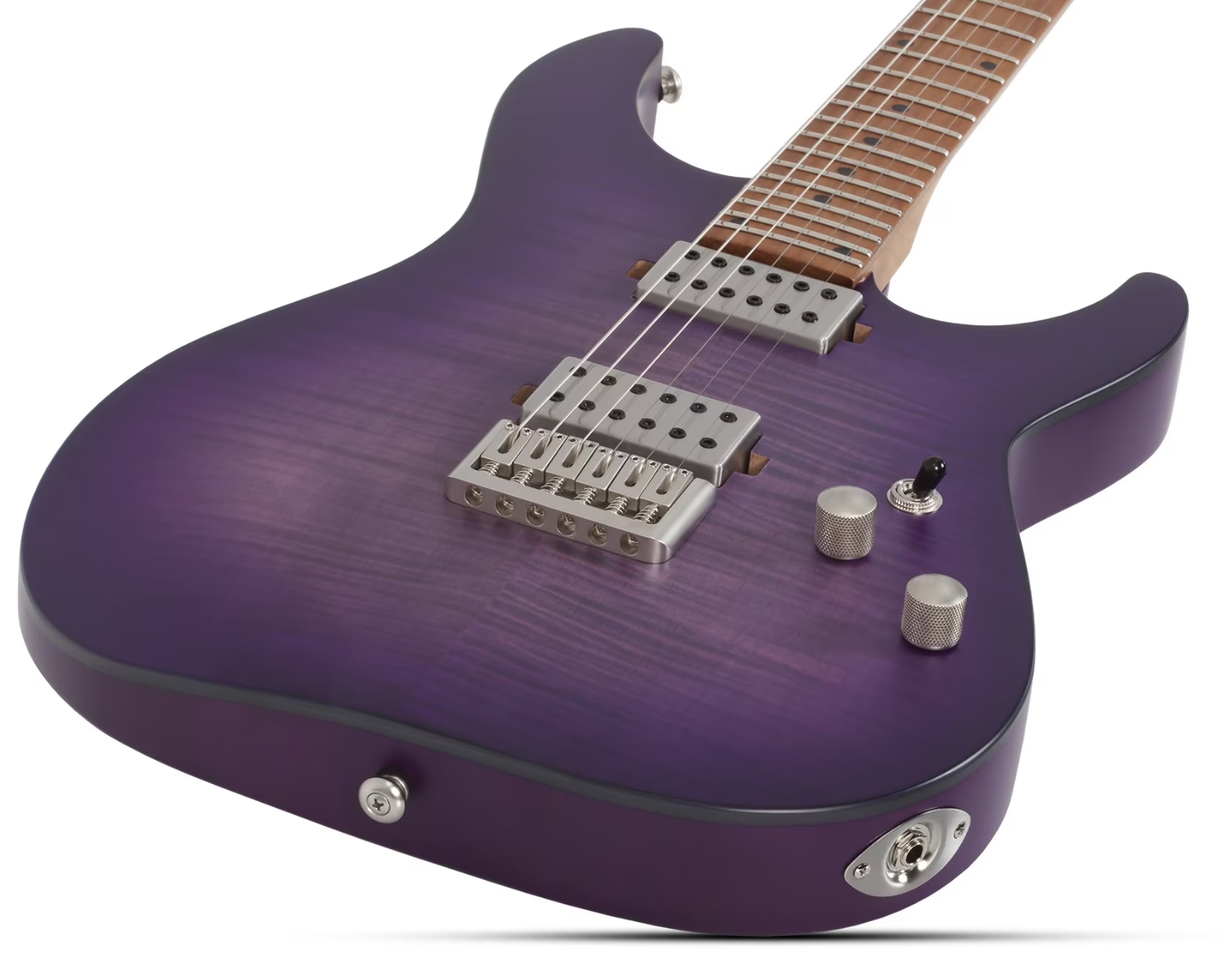 Schecter C1 Standard Plus 2h Ht Mn - Trans Purple Burst - E-Gitarre in Str-Form - Variation 1