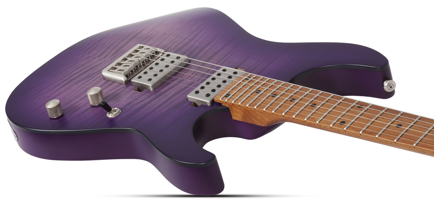 Schecter C1 Standard Plus 2h Ht Mn - Trans Purple Burst - E-Gitarre in Str-Form - Variation 2
