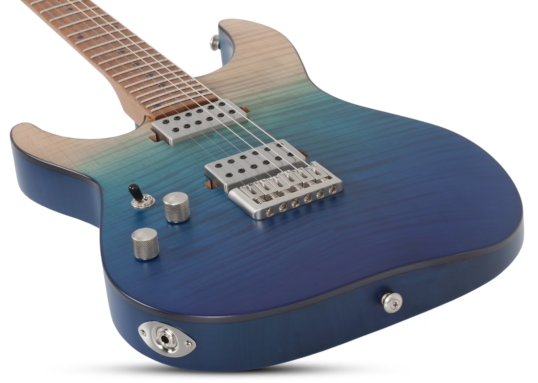 Schecter C1 Standard Plus Lh Gaucher 2h Ht Mn - Blue Fade - E-Gitarre in Str-Form - Variation 1