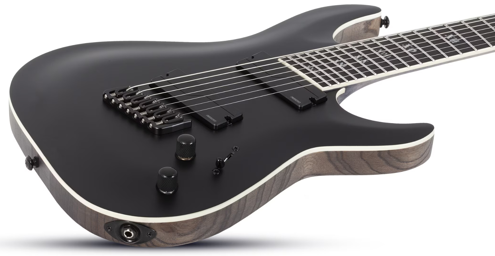 Schecter C7 Multiscale Sls Elite Evil Twin 7c Baryton  2h Fishman Fluence Ht Eb - Satin Black - Multi-Scale Guitar - Variation 1