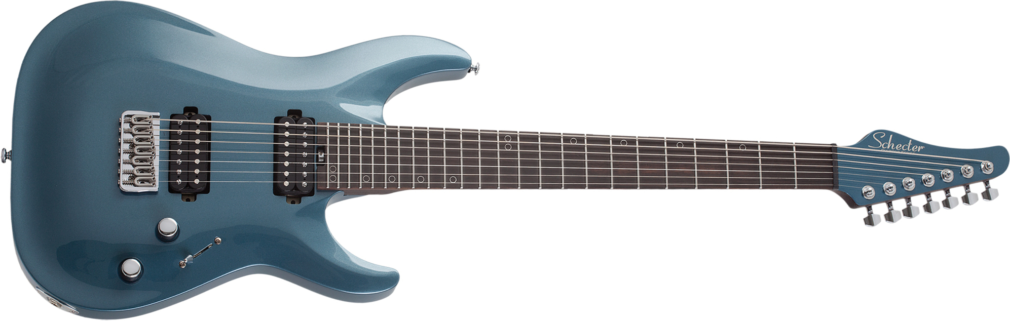 Schecter Aaron Marshall Am-7 Signature 2h Ht Eb - Cobalt Slate - 7-saitige E-Gitarre - Main picture