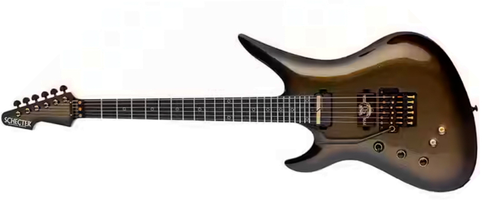 Schecter Avenger Fr-s 50th Ann. Lh Gaucher 2h Sustainiac Fr Eb - 50th Gold Burst - E-Gitarre aus Metall - Main picture